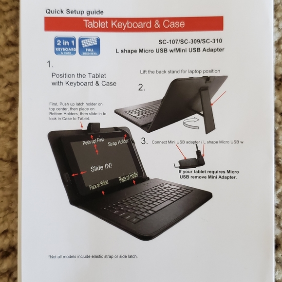 NEW - Supersonic -2 in 1 - 9" Tablet Keyboard Case - Picture 5 of 6